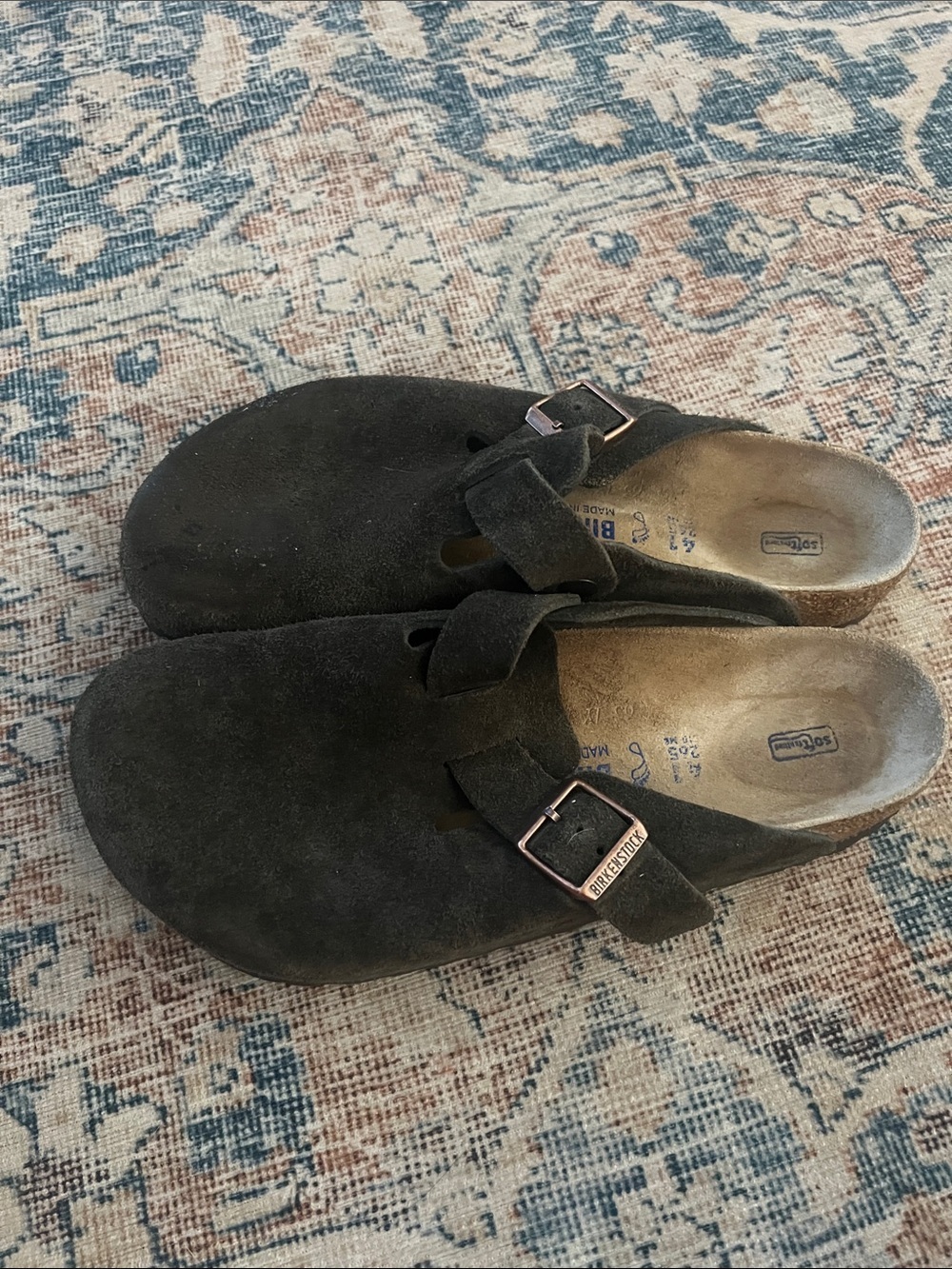 Birkenstock Dark Brown Suede Slip-On Clogs with Buckle - size 41 or US 8 - 8 1/2 - Picture 6 of 10